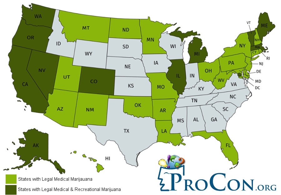 Map of Legal Cannabis States
