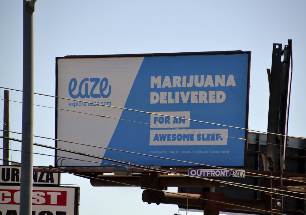 Cannabis business billboard in Los Angeles, California 2018